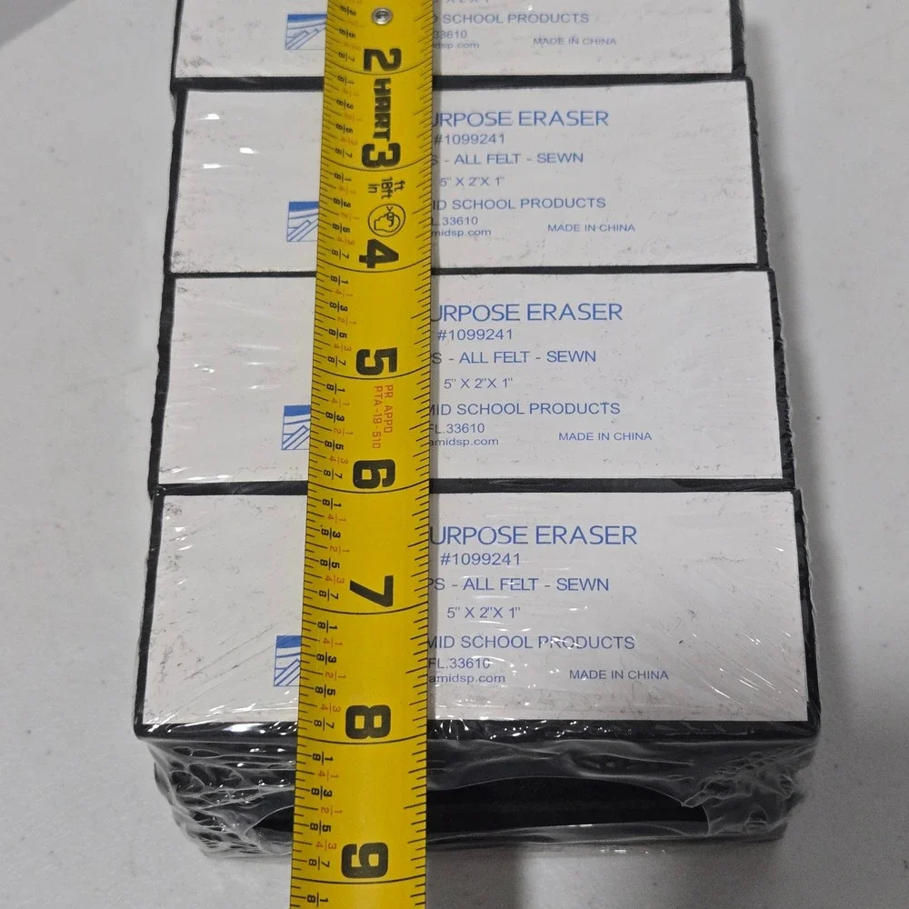 Pyramid School Products Multi-Purpose All Felt Eraser 12 Pack 1099241 Sewn 5x2x1
